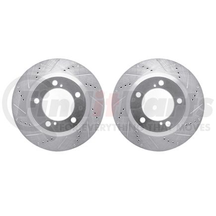 Dynamic Friction Company 7002-76017 Brake Rotors - Drilled & Slotted - Silver