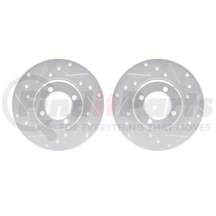 Dynamic Friction Company 7002-76034 Brake Rotors - Drilled & Slotted - Silver