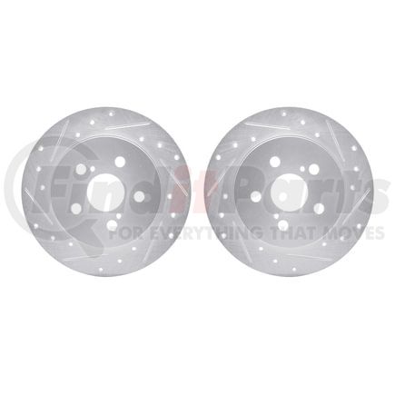Dynamic Friction Company 7002-76104 Brake Rotors - Drilled & Slotted - Silver
