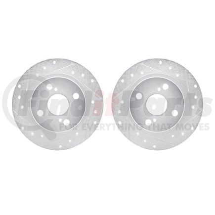 Dynamic Friction Company 7002-76103 Brake Rotors - Drilled & Slotted - Silver