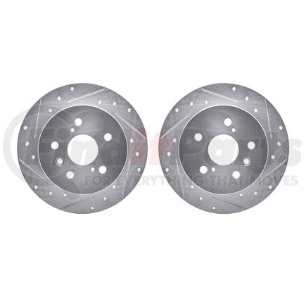 Dynamic Friction Company 7002-76109 Brake Rotors - Drilled & Slotted - Silver