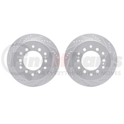 Dynamic Friction Company 7002-76112 Brake Rotors - Drilled & Slotted - Silver