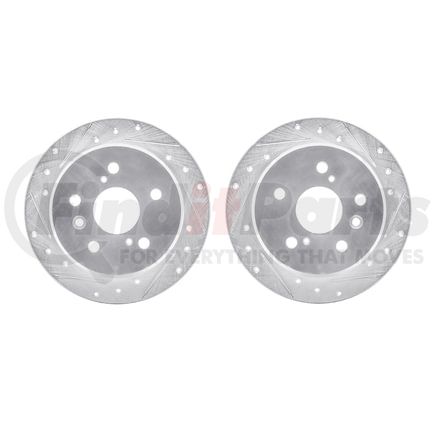 Dynamic Friction Company 7002-76107 Brake Rotors - Drilled & Slotted - Silver