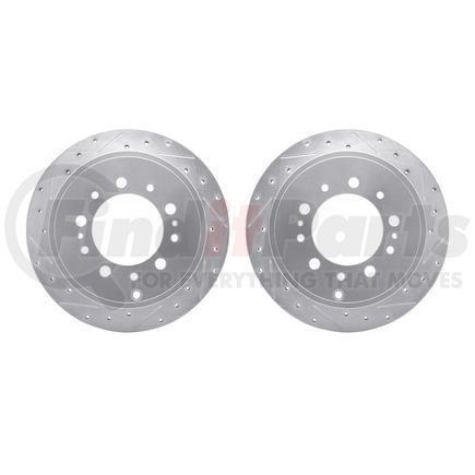 Dynamic Friction Company 7002-76116 Brake Rotors - Drilled & Slotted - Silver