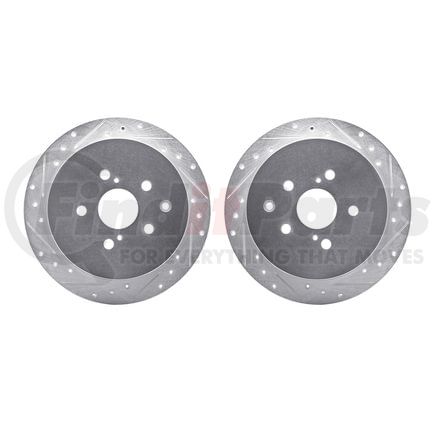 Dynamic Friction Company 7002-76119 Brake Rotors - Drilled & Slotted - Silver