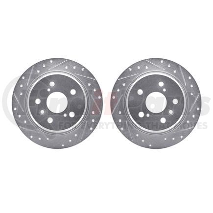 Dynamic Friction Company 7002-76123 Brake Rotors - Drilled & Slotted - Silver