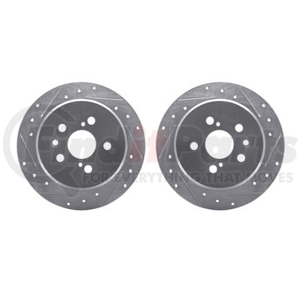 Dynamic Friction Company 7002-76131 Brake Rotors - Drilled & Slotted - Silver
