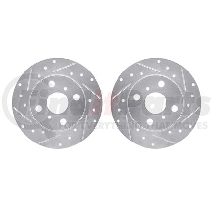 Dynamic Friction Company 7002-76141 Brake Rotors - Drilled & Slotted - Silver