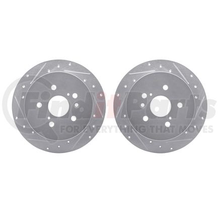 Dynamic Friction Company 7002-76150 Brake Rotors - Drilled & Slotted - Silver