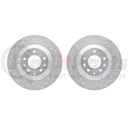 Dynamic Friction Company 7002-80061 Brake Rotors - Drilled & Slotted - Silver