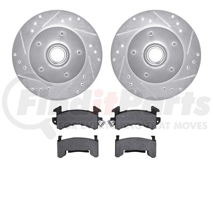 Dynamic Friction Company 7202-47035 Brake Rotor - Drilled & Slotted - Silver- HD Brake Pad