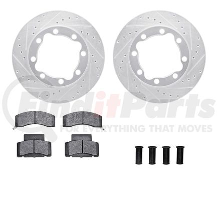 Dynamic Friction Company 7212-40116 Brake Rotor - Drilled & Slotted - Silver- HD Brake Pad - Hardware