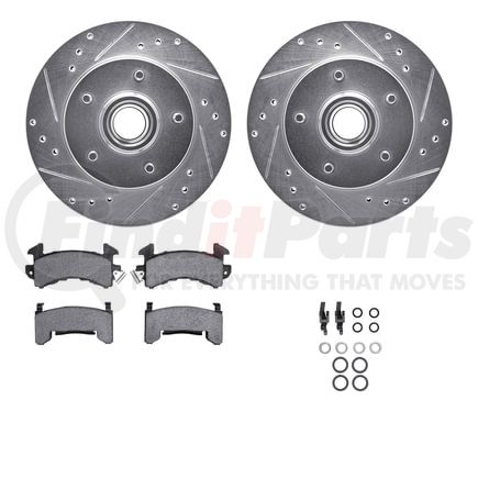 Dynamic Friction Company 7212-47041 Brake Rotor - Drilled & Slotted - Silver- HD Brake Pad - Hardware