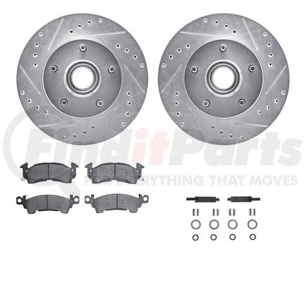 Dynamic Friction Company 7212-47033 Brake Rotor - Drilled & Slotted - Silver- HD Brake Pad - Hardware