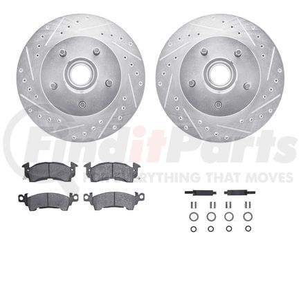 Dynamic Friction Company 7212-47103 Brake Rotor - Drilled & Slotted - Silver- HD Brake Pad - Hardware