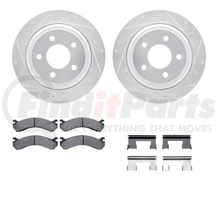 Dynamic Friction Company 7212-54003 Brake Rotor - Drilled & Slotted - Silver- HD Brake Pad - Hardware