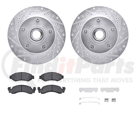 Dynamic Friction Company 7212-99079 Brake Rotor - Drilled & Slotted - Silver- HD Brake Pad - Hardware