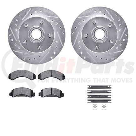 Dynamic Friction Company 7212-99104 Brake Rotor - Drilled & Slotted - Silver- HD Brake Pad - Hardware