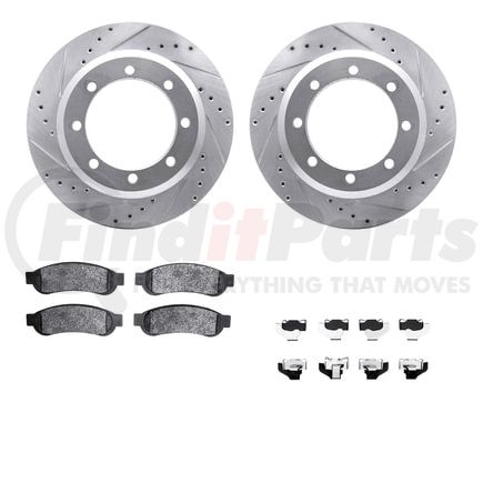 Dynamic Friction Company 7212-99206 Brake Rotor - Drilled & Slotted - Silver- HD Brake Pad - Hardware
