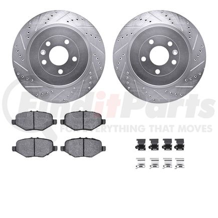 Dynamic Friction Company 7212-99233 Brake Rotor - Drilled & Slotted - Silver- HD Brake Pad - Hardware