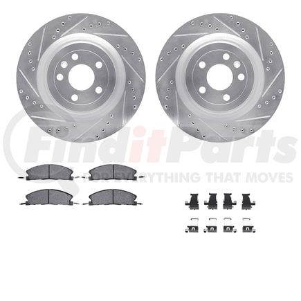 Dynamic Friction Company 7212-99268 Brake Rotor - Drilled & Slotted - Silver- HD Brake Pad - Hardware