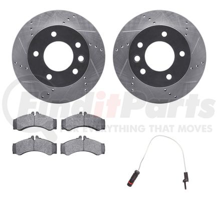 Dynamic Friction Company 7232-40003 Brake Rotor - Drilled & Slotted - Silver- HD Brake Pad - Sensor