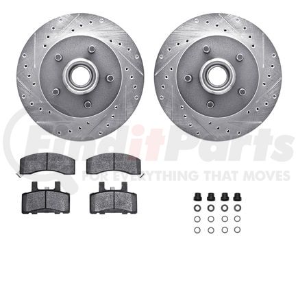 Dynamic Friction Company 7412-48013 Brake Rotor - Drilled & Slotted - Silver- HD Brake Pad - Hardware