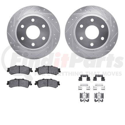 Dynamic Friction Company 7412-48024 Brake Rotor - Drilled & Slotted - Silver- HD Brake Pad - Hardware