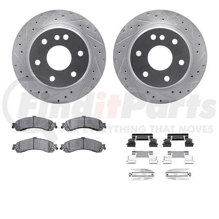 Dynamic Friction Company 7412-48028 Brake Rotor - Drilled & Slotted - Silver- HD Brake Pad - Hardware