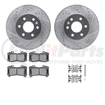 Dynamic Friction Company 7412-48046 Brake Rotor - Drilled & Slotted - Silver- HD Brake Pad - Hardware