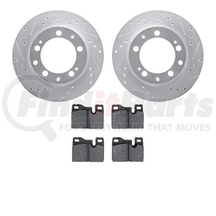 Dynamic Friction Company 7502-02072 Rotors-Drilled and Slotted-Silver with 5000 Advanced Brake Pads