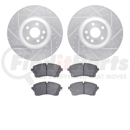 Dynamic Friction Company 7502-11045 Rotors-Drilled and Slotted-Silver with 5000 Advanced Brake Pads