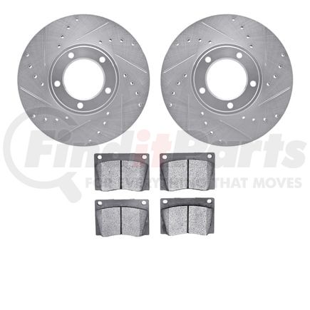 Dynamic Friction Company 7502-20002 Rotors-Drilled and Slotted-Silver with 5000 Advanced Brake Pads