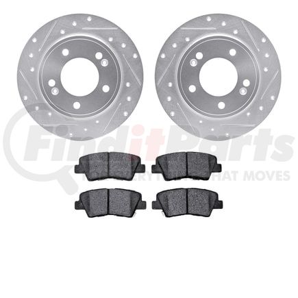 Dynamic Friction Company 7502-21036 Rotors-Drilled and Slotted-Silver with 5000 Advanced Brake Pads
