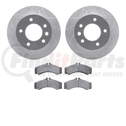 Dynamic Friction Company 7502-40259 Rotors-Drilled and Slotted-Silver with 5000 Advanced Brake Pads