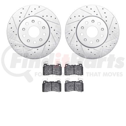 Dynamic Friction Company 7502-46038 Rotors-Drilled and Slotted-Silver with 5000 Advanced Brake Pads
