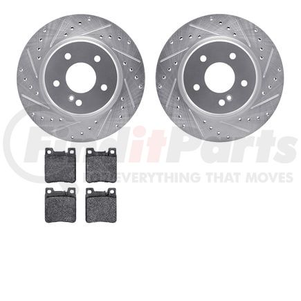 Dynamic Friction Company 7502-63039 Rotors-Drilled and Slotted-Silver with 5000 Advanced Brake Pads