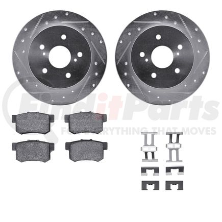 Dynamic Friction Company 7512-01006 Rotors-Drilled & Slotted-Silver w/ 5000 Advanced Brake Pads Incl Hdw