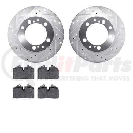 Dynamic Friction Company 7602-02011 Rotors-Drilled and Slotted-Silver with 5000 Euro Ceramic Brake Pads