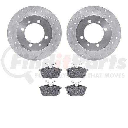 Dynamic Friction Company 7602-27027 Rotors-Drilled and Slotted-Silver with 5000 Euro Ceramic Brake Pads
