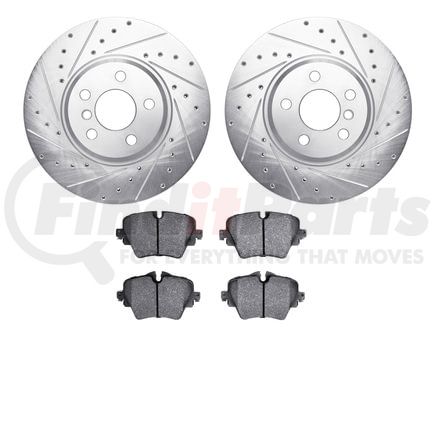 Dynamic Friction Company 7602-31122 Rotors-Drilled and Slotted-Silver with 5000 Euro Ceramic Brake Pads