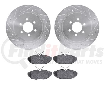 Dynamic Friction Company 7602-40000 Rotors-Drilled and Slotted-Silver with 5000 Euro Ceramic Brake Pads