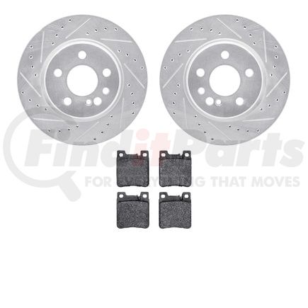 Dynamic Friction Company 7602-63026 Rotors-Drilled and Slotted-Silver with 5000 Euro Ceramic Brake Pads