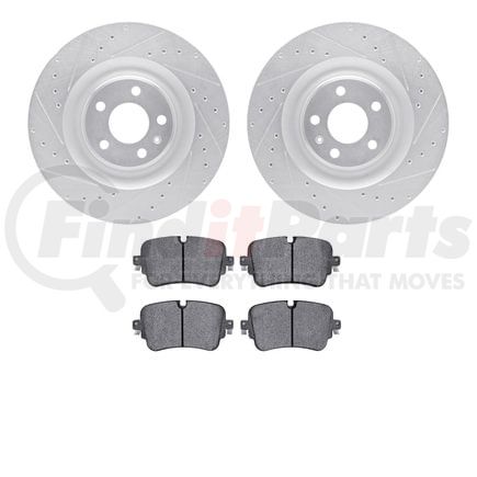Dynamic Friction Company 7602-73060 Rotors-Drilled and Slotted-Silver with 5000 Euro Ceramic Brake Pads