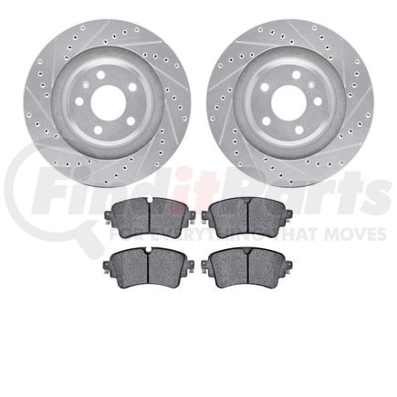 Dynamic Friction Company 7602-73056 Rotors-Drilled and Slotted-Silver with 5000 Euro Ceramic Brake Pads
