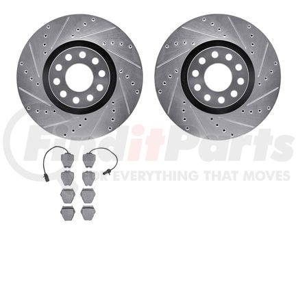 Dynamic Friction Company 7602-74029 Rotors-Drilled and Slotted-Silver with 5000 Euro Ceramic Brake Pads