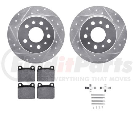 Dynamic Friction Company 7612-63007 Rotors-Drilled & Slotted-Silver w/ 5000 Euro Ceramic Brake Pads Incl Hdw
