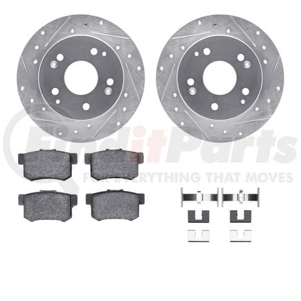 Dynamic Friction Company 7512-59032 Rotors-Drilled & Slotted-Silver w/ 5000 Advanced Brake Pads Incl Hdw