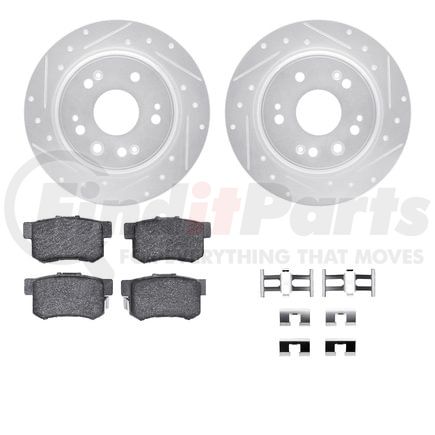 Dynamic Friction Company 7512-59072 Rotors-Drilled & Slotted-Silver w/ 5000 Advanced Brake Pads Incl Hdw