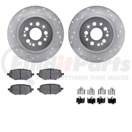 Dynamic Friction Company 7512-59127 Rotors-Drilled & Slotted-Silver w/ 5000 Advanced Brake Pads Incl Hdw